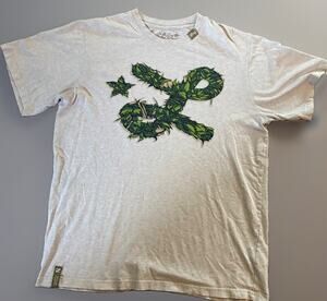 Vintage LRG T Shirt Mens XL Grey Foliage Leaf Star Logo Y2K Skate Streetwear